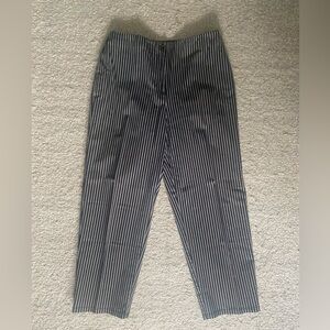 Charter Club Ankle Pants ~Black & Tan Stripped ~Size 10 ~High Waisted ~Classic